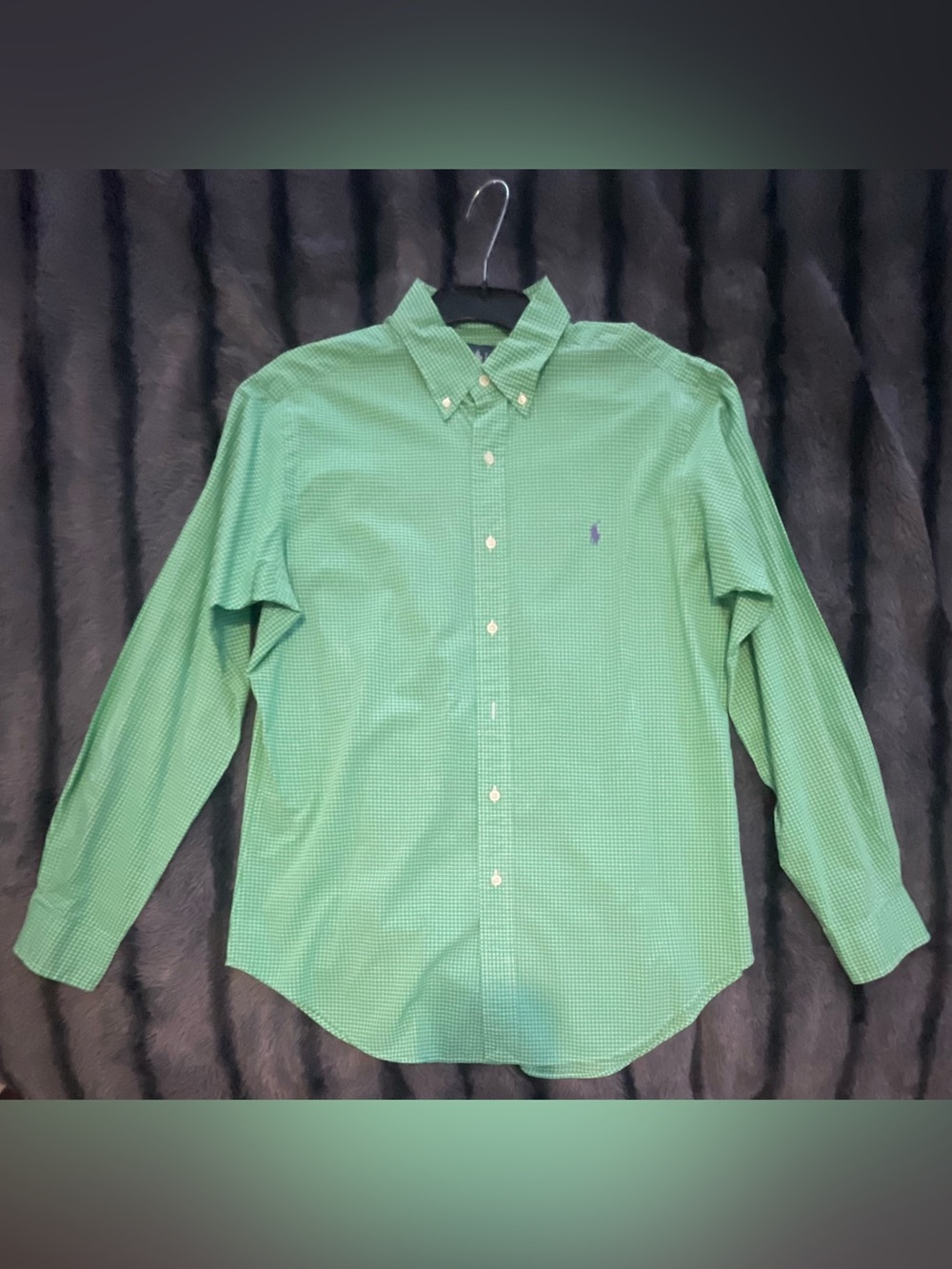 Polo by Ralph Lauren Green Button-Down Check Dress Shirt